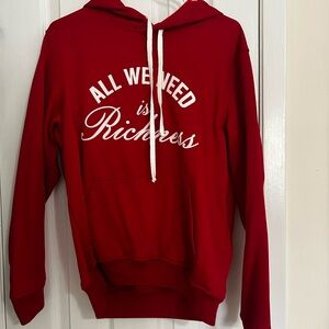 Stylish Red Hoodie with White Script